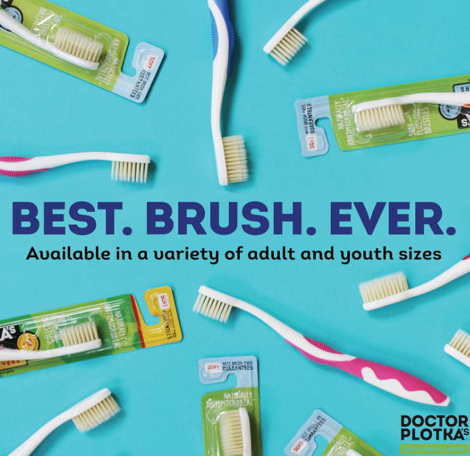 MOUTHWATCHERS Dr. Plotka's Soft Bristle Toothbrush, 4-Pack, For Sensitive Teeth