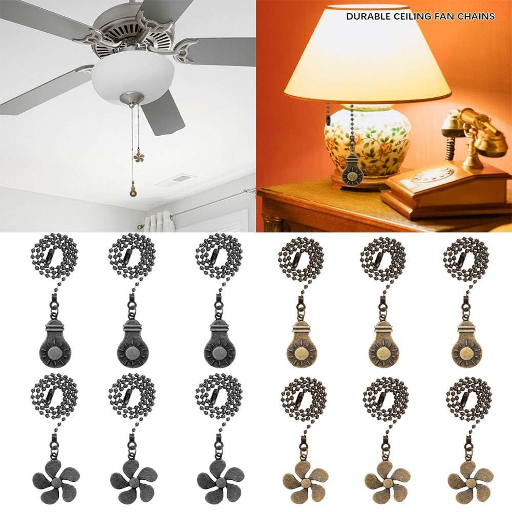 12" Ceiling Fan Pull Chain Set, Fan & Light Pull Chain Extender with Connector