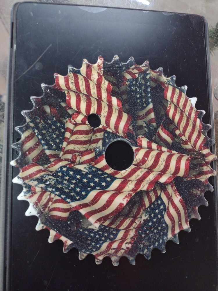 Bike Chain Ring Custom Flag Theme