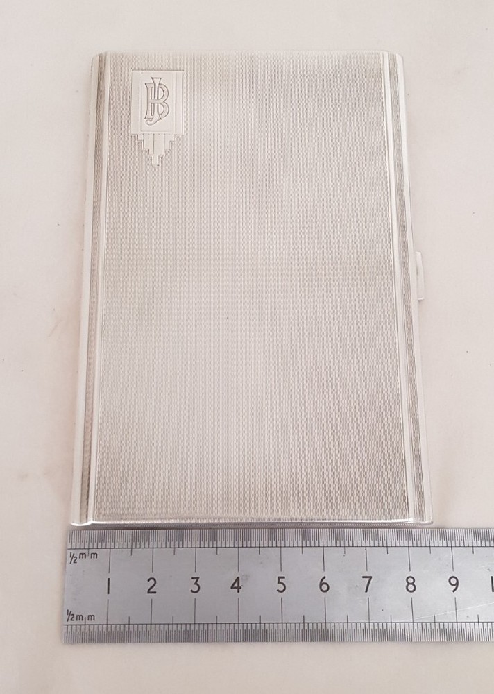 Antique sterling silver cigarette case Birmingham 1932. By William Neale Ltd