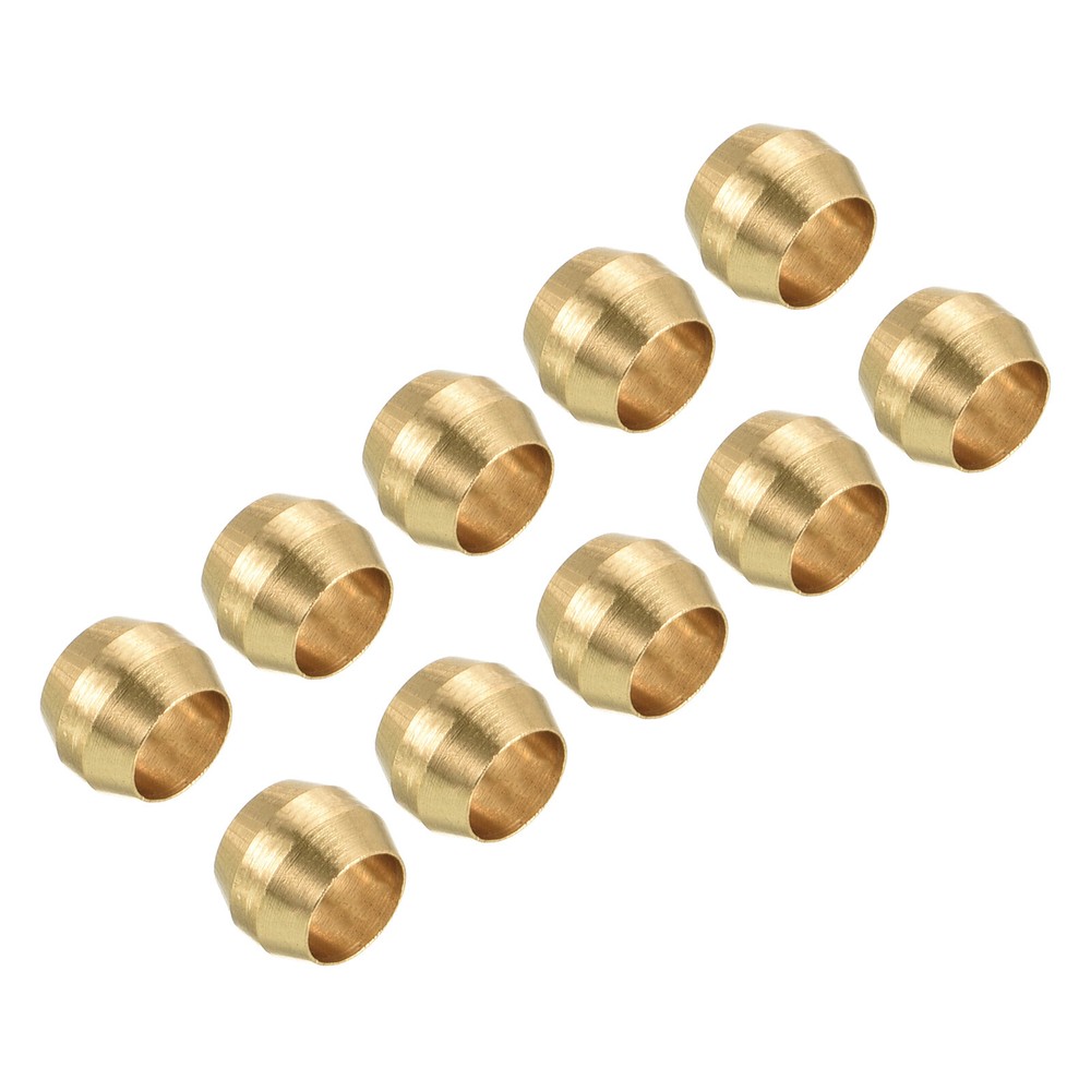 10pcs 4mm Tube Brass Compression Sleeve Ferrules Brass Compression Fittings