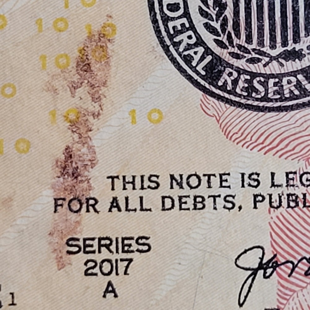 Ten Dollar Ink Smear error Note