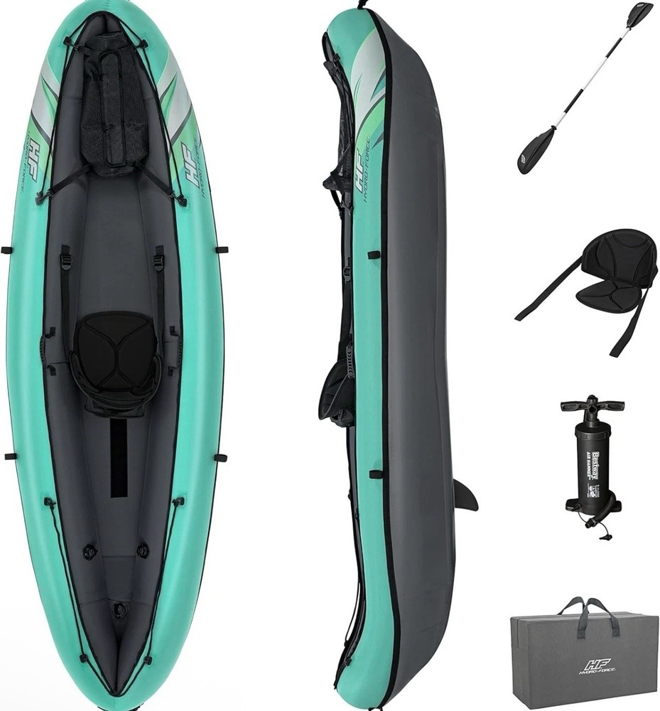 Hydro Force Inflatable Kayak Set | Includes Seat, Paddle, Hand Pump, Storage Car
