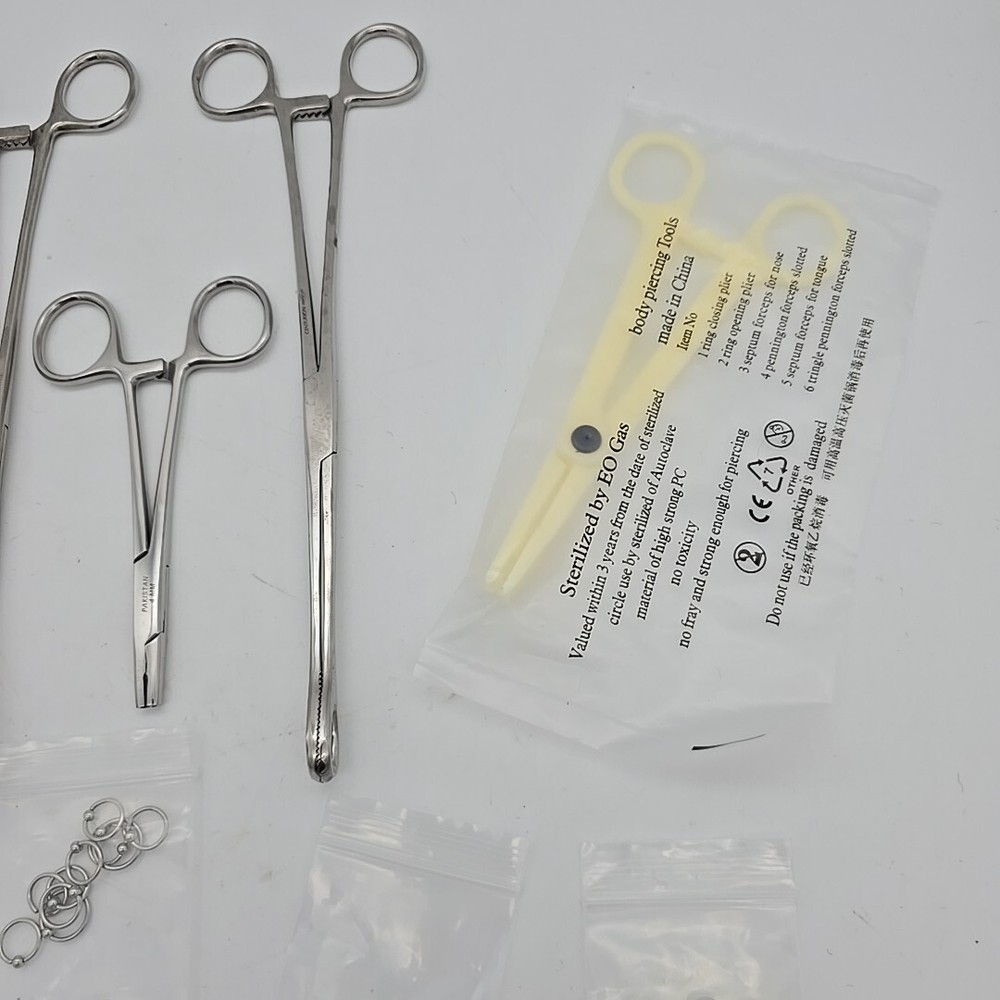 Lot for BODY PIERCING Forceps Kit Open box