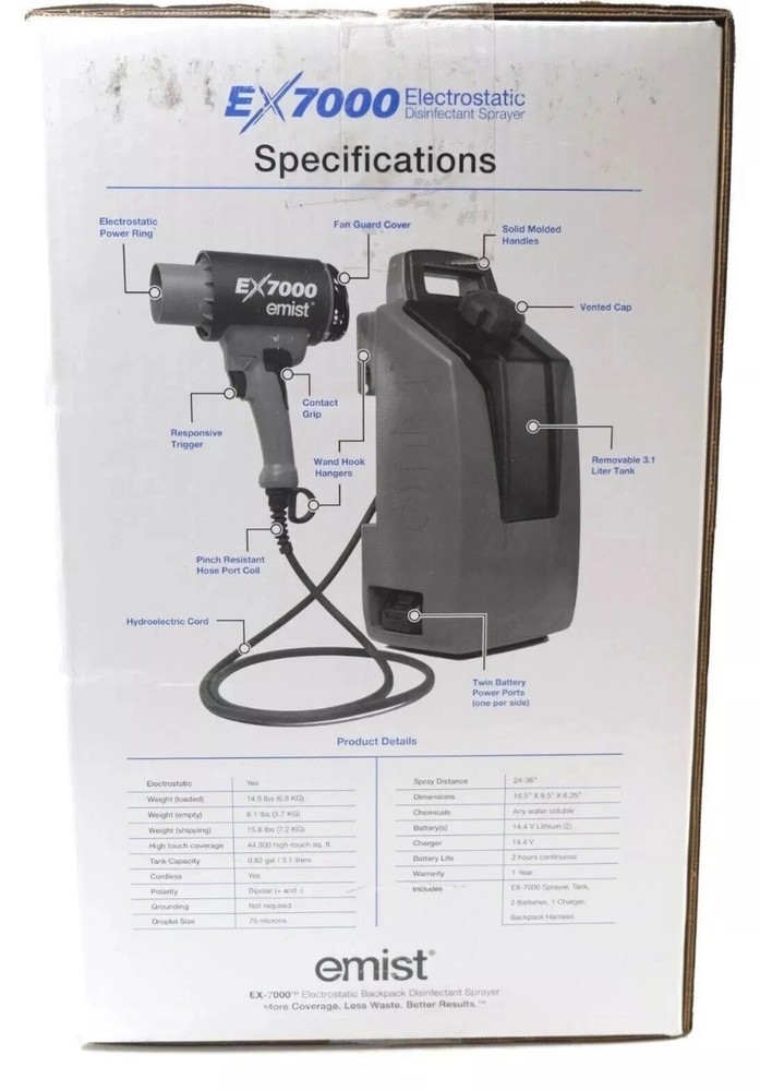 EMist EX-7000 Electrostatic Disinfecting Sprayer
