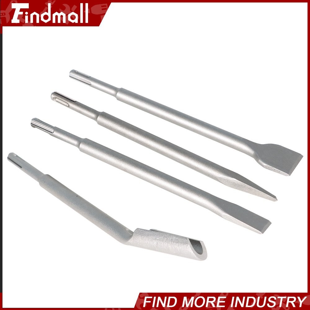 Findmall 4 Pack SDS Plus Chisel Bits -Flat Chisel Grooving Chisel & Point Chisel
