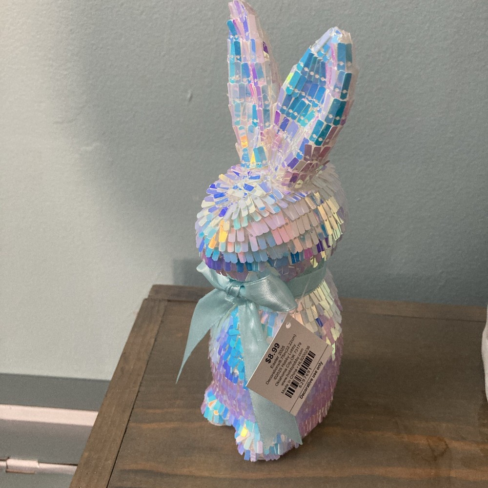 Holographic Bunny Rabbit Easter 9 Inches
