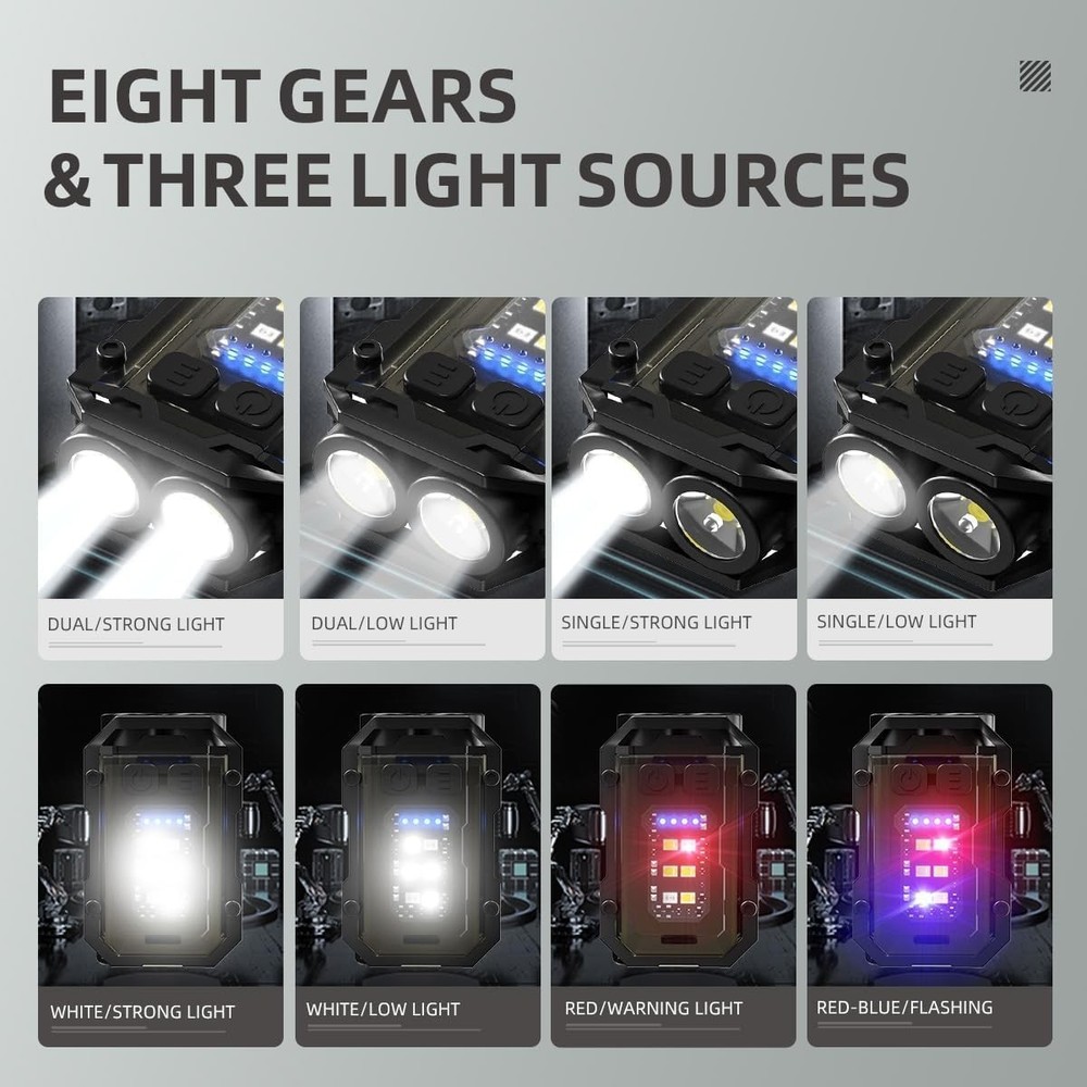 WARSUN Mini LED Flashlight Rechargeable Keychain White