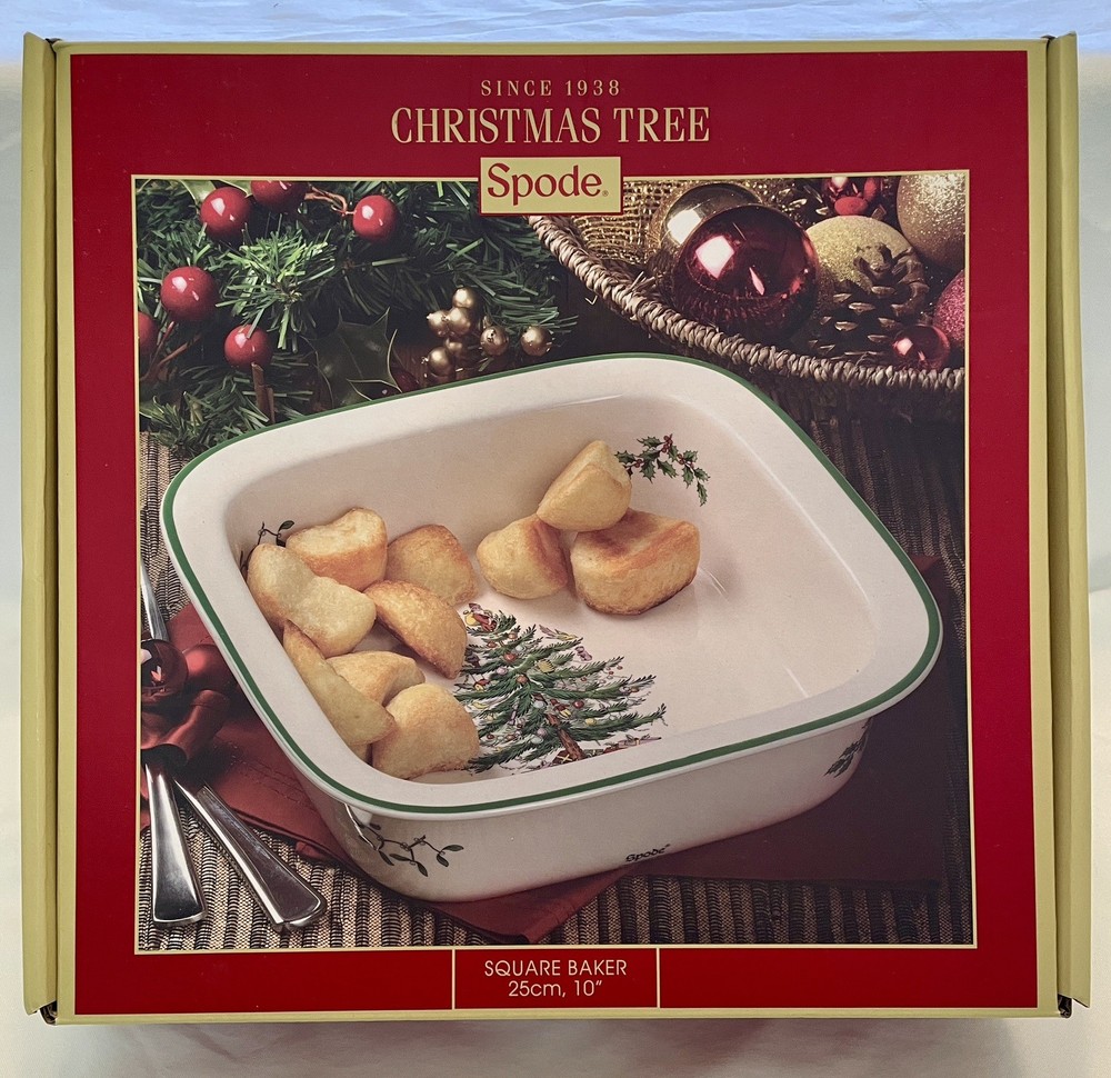 Spode Christmas Tree Square Rim Dish 10" new in Box