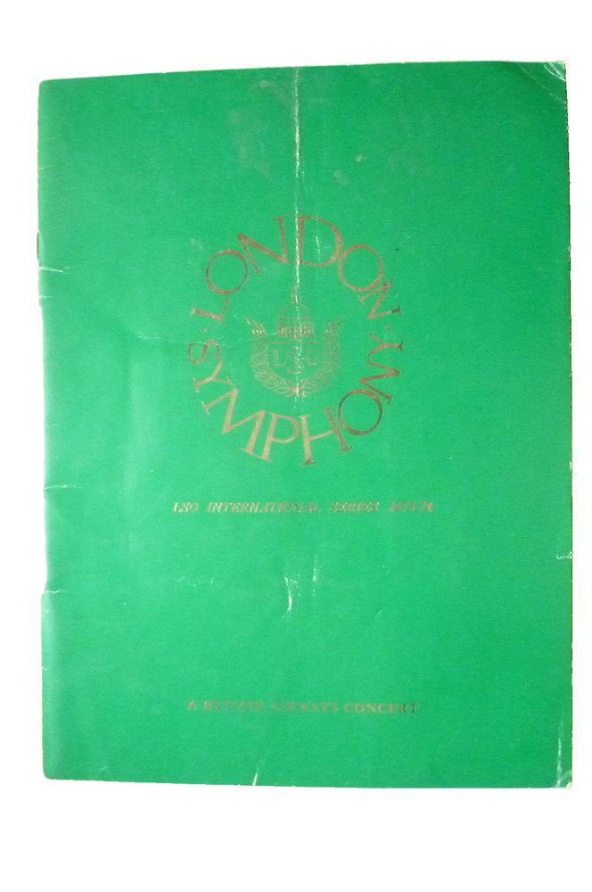 1973 London Symphony Orchestra André Previn concert programme