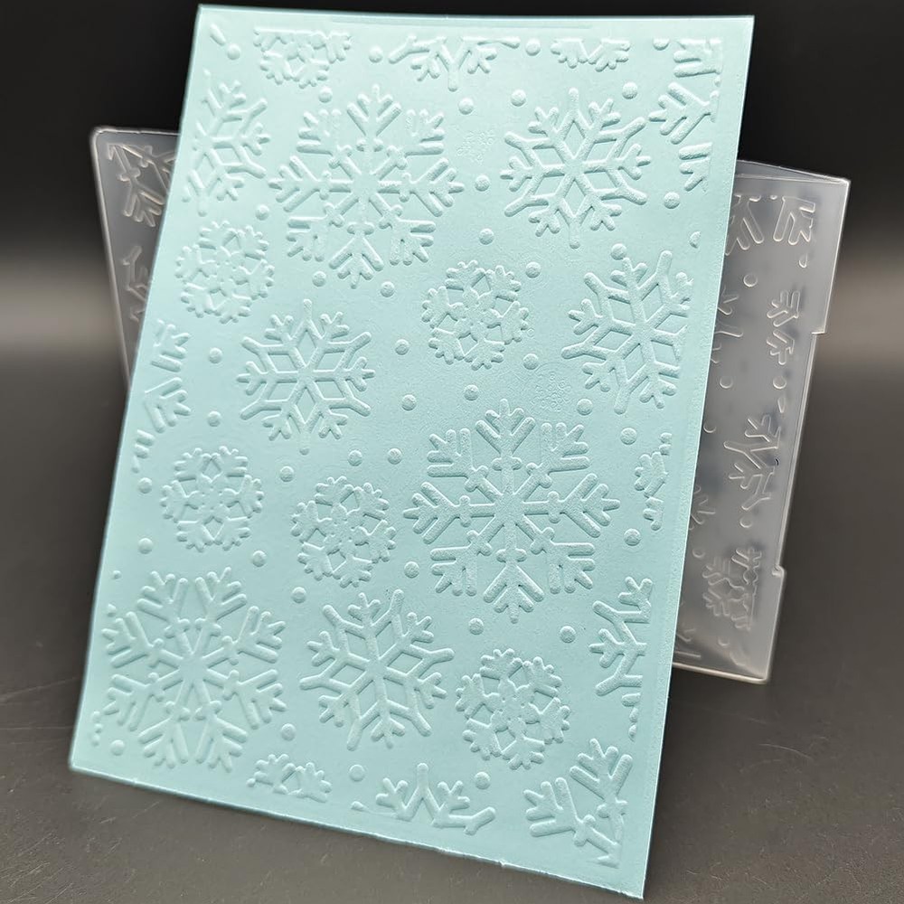 A6 Size Plastic Embossing Folder Snowflakes Pattern Paper Crafts Plastic Texture