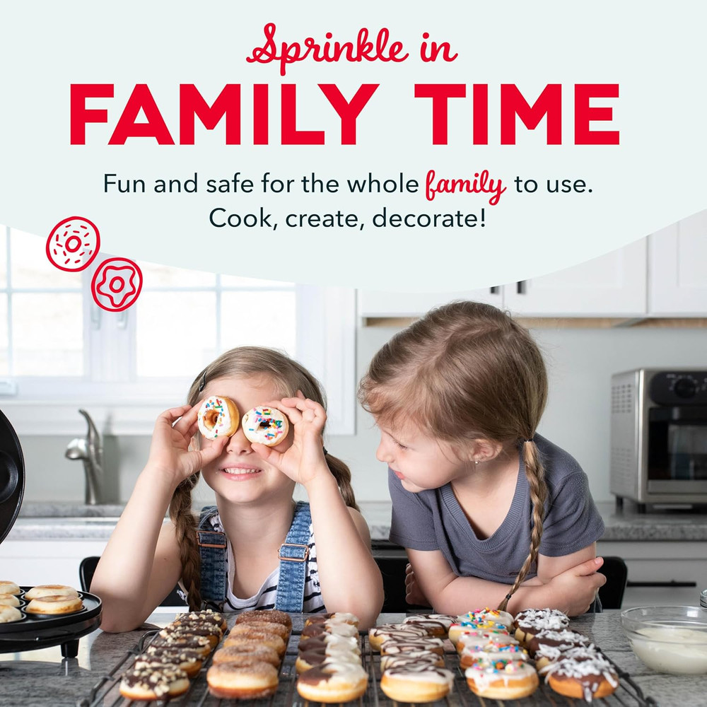 Mini Donut Maker Machine for Kid-Friendly Breakfast, Snacks Desserts