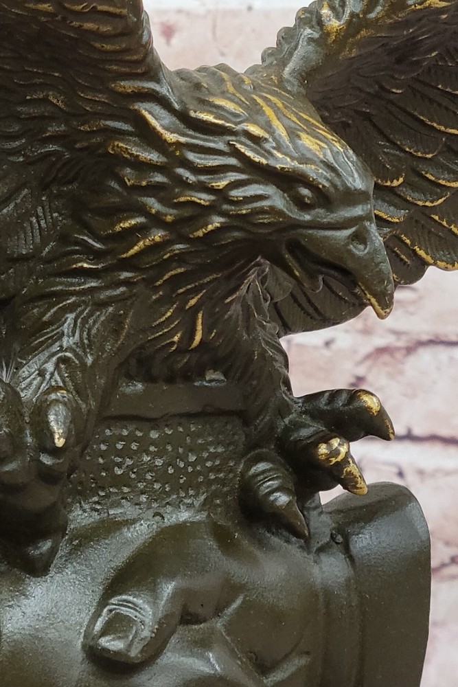 American Eagle Bronze Sculpture – Shaking Hands Unity Symbol Hot Cast Artwork