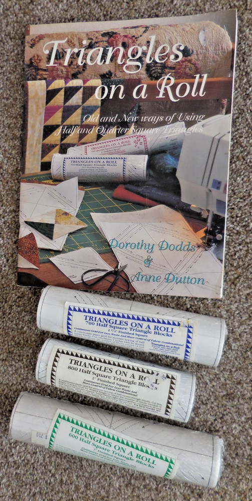 NOS Triangles On a Roll Dodd & Dutton Book + Half Square Triangles, 3 Sizes!