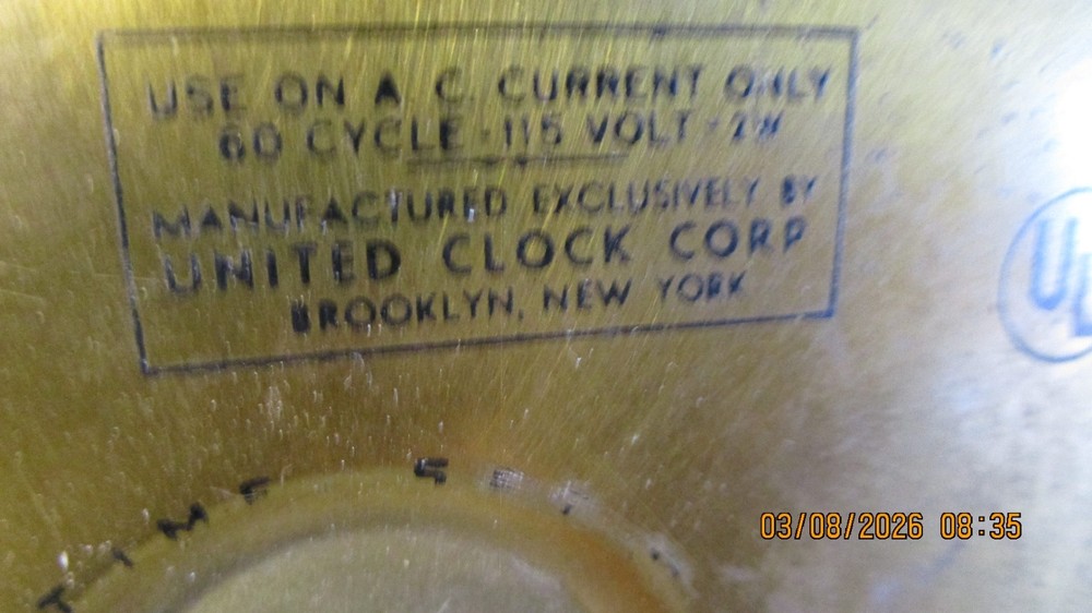 VINTAGE BRASS WALL CLOCK MADE IN USA