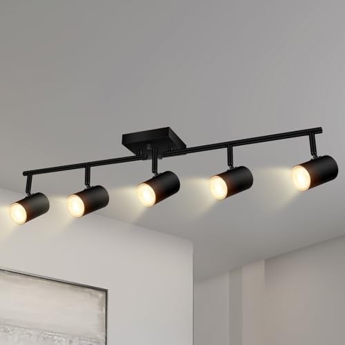 Track Lighting Kit, Kitchen Lighting 5 light track lighting(black) Black