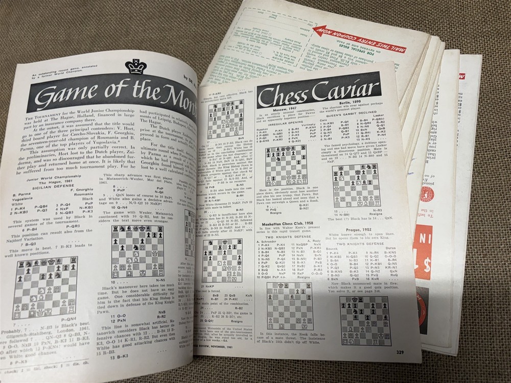 1961 Chess Review magazine, all 12 issues
