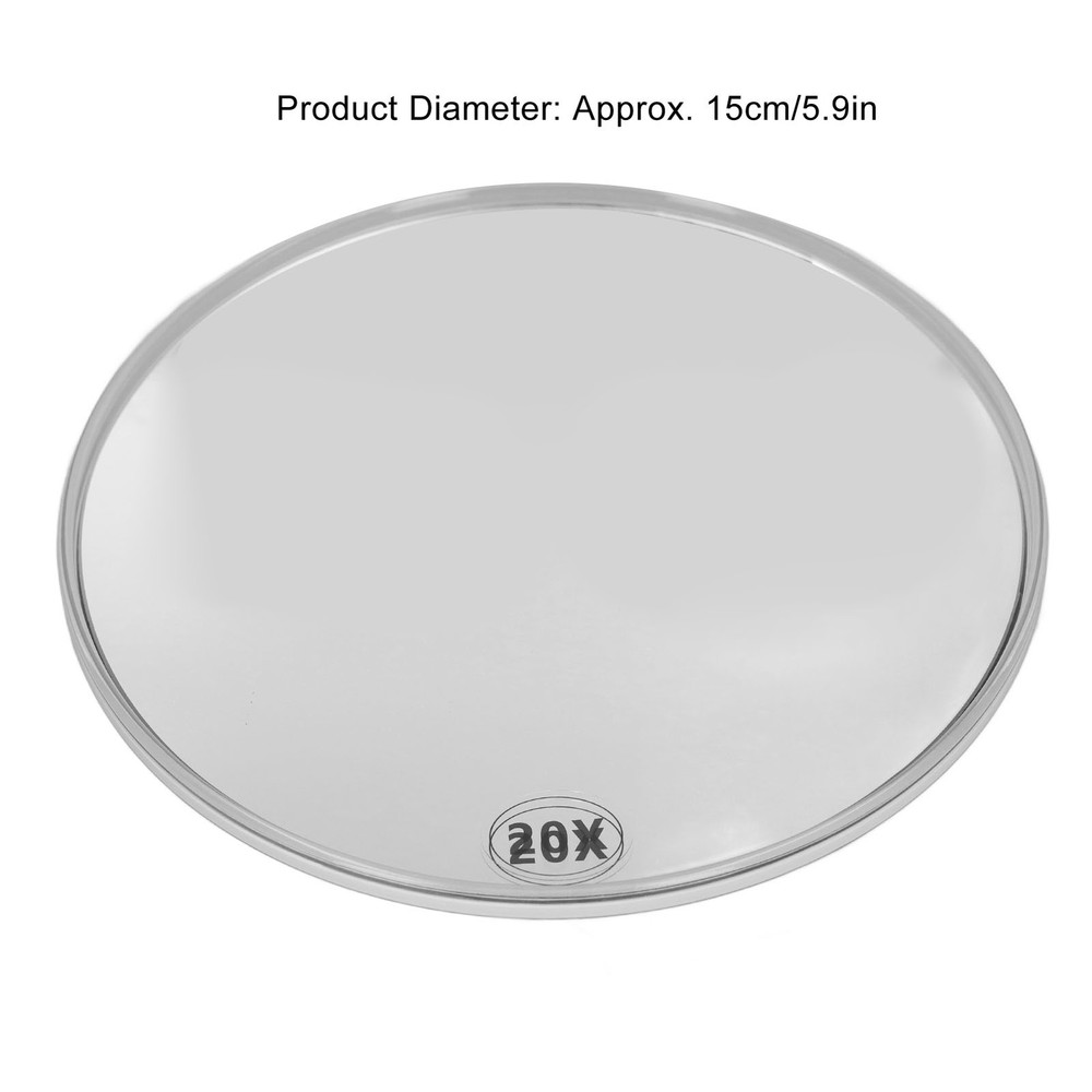20X Magnifying Mirror With 3 Suction Cups Space Saving Round Strong Suction