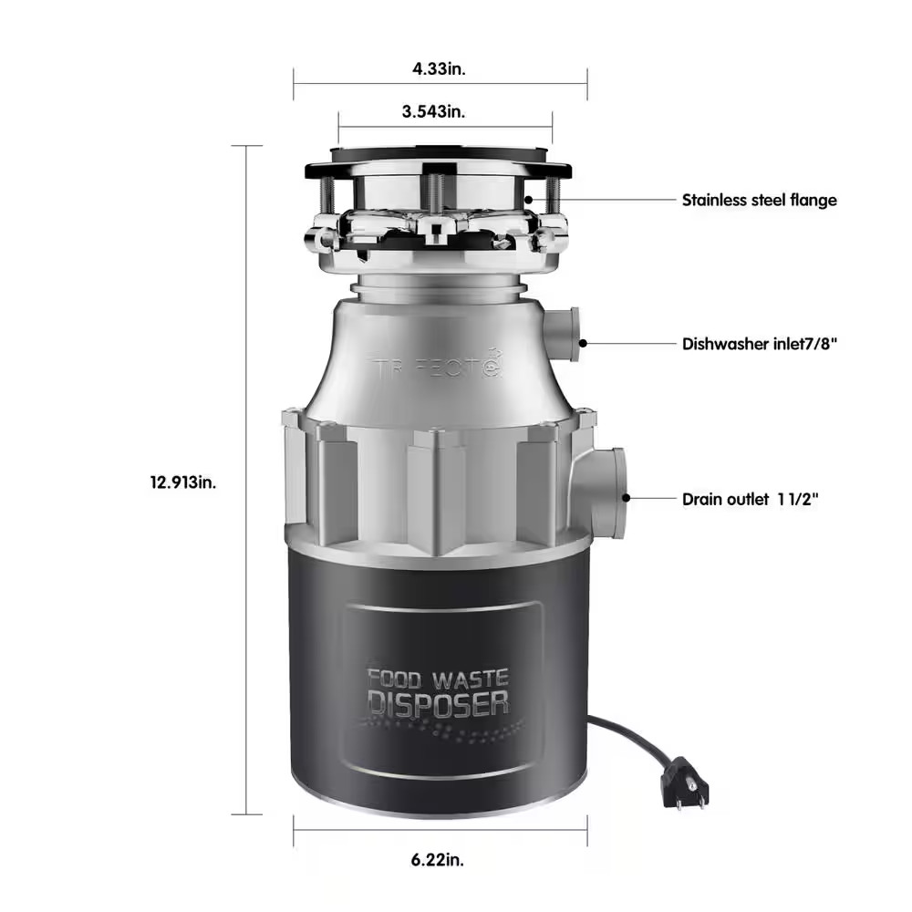 3/4 Hp. Continuous Feed Commercial Garbage Disposal