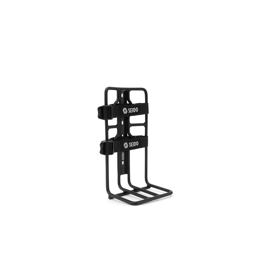 Seido Large Black Aluminum Cargo Cage for Front Fork Mount - Durable