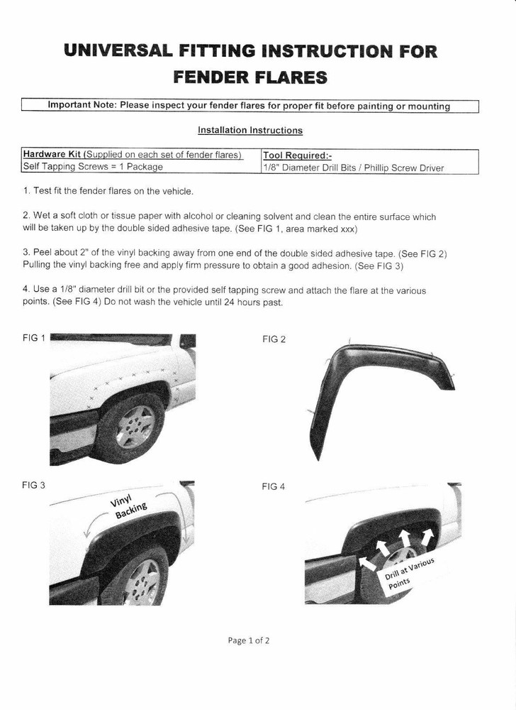 Fender Flares Set Smooth Fits 2007-2013 GMC Sierra Smooth Black Paintable