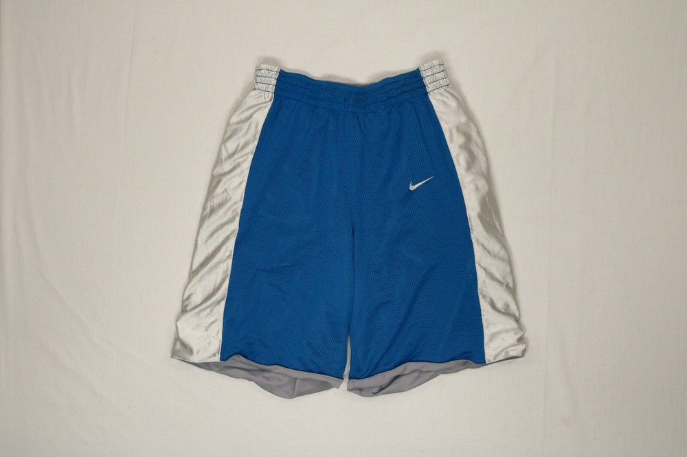 Mens NIKE Blue Gray Reversible Athletic Shorts Medium M EUC