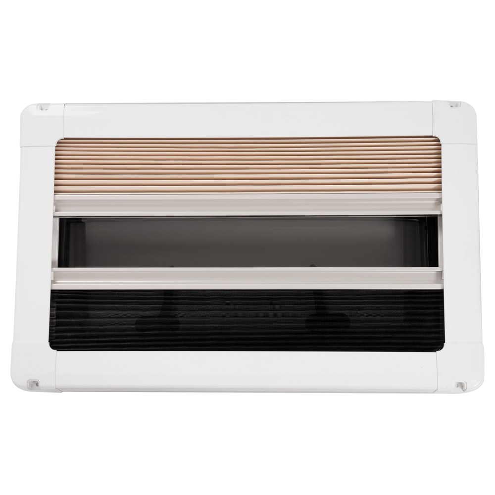 RV Window 20"X12" Aluminum RV Exit Window Glass Push Out Window W/ Blind Screen