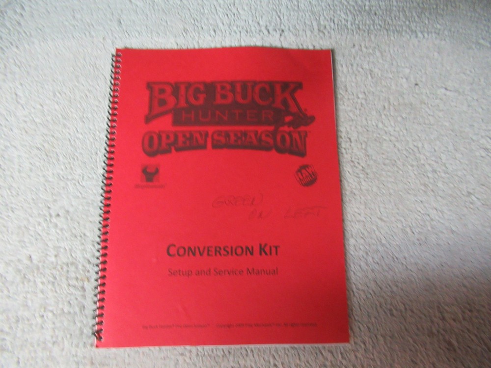 BIG BUCK HUNTER OPEN SEASON   arcade game manual