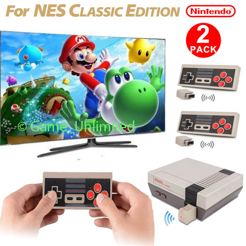2x Mini Wireless GamePad Controller for Nintendo NES Classic Edition Console