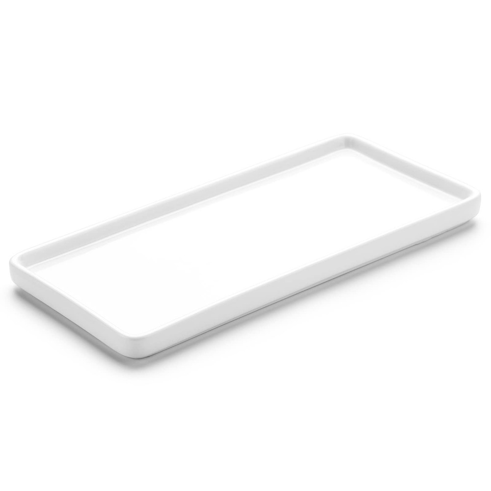 6" Small Ceramic Bathroom Tray for Kitchen Counter - Rectangle Ceramic Sink T...