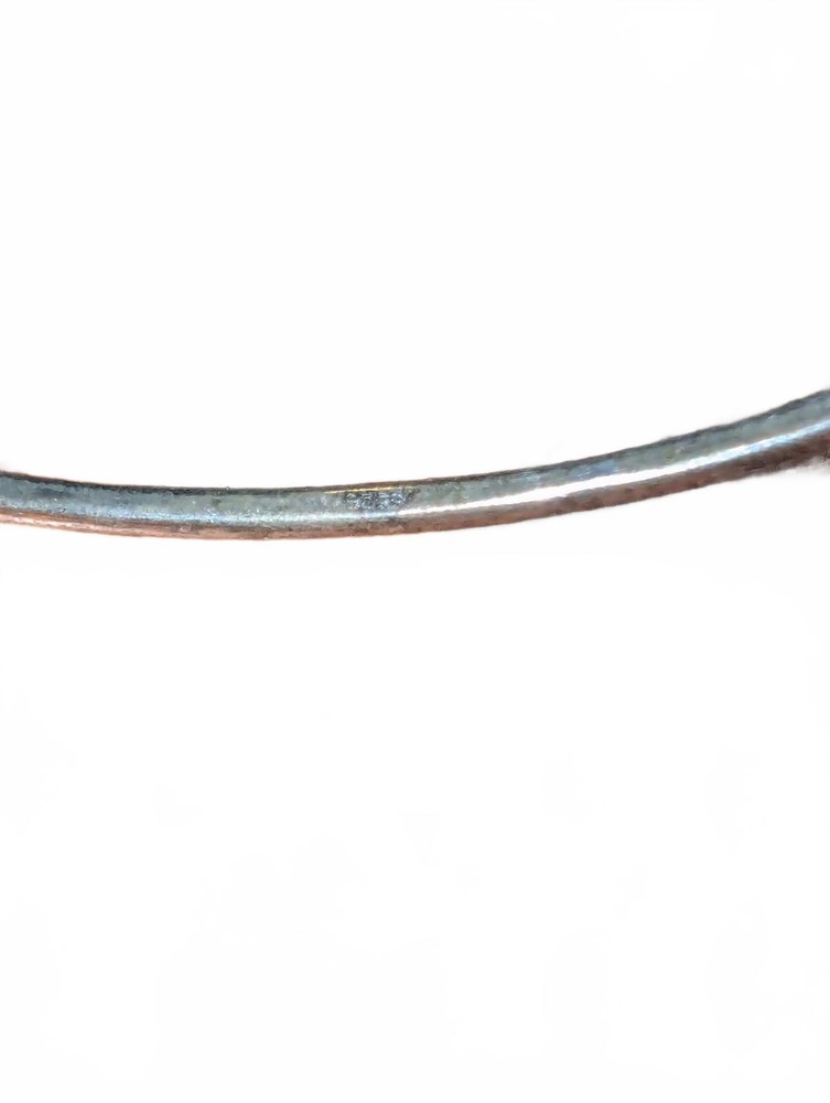 Sterling Silver Thin Bangle Bracelets with Rhinestones