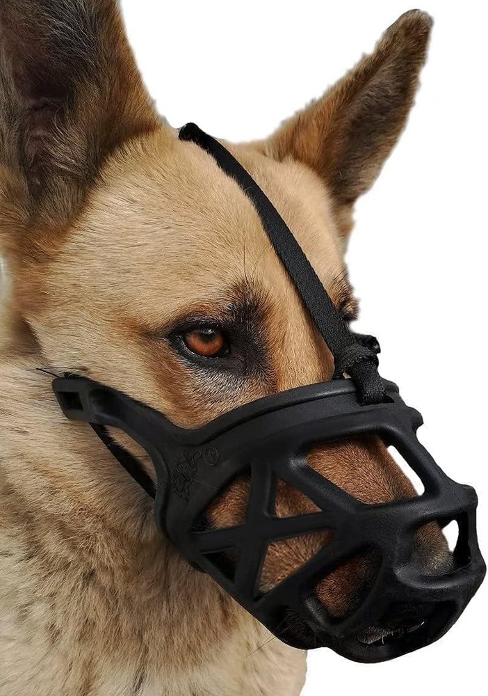 Humane XL Dog Muzzle for Training & Grooming - Breathable Rubber Design