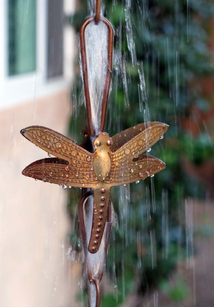 Dragonfly Steel Rain Chain hand finished