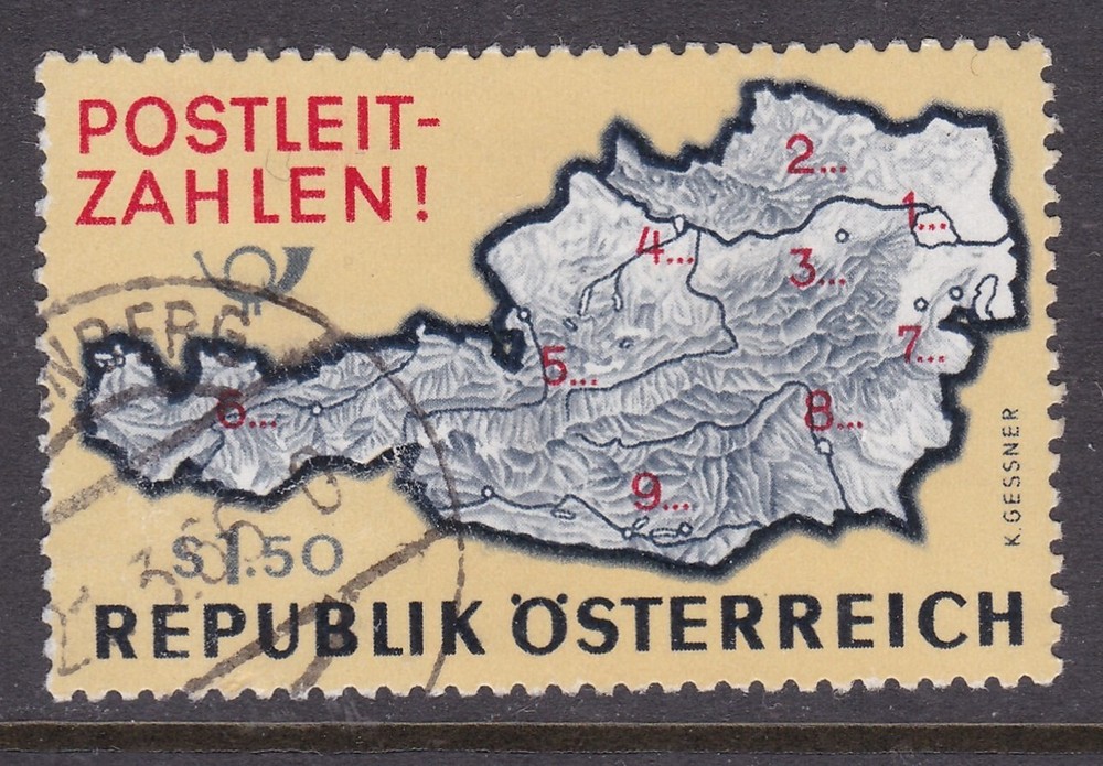 Austria 1966 Introduction of Postal Code System 1s50 SG 1463 VGC