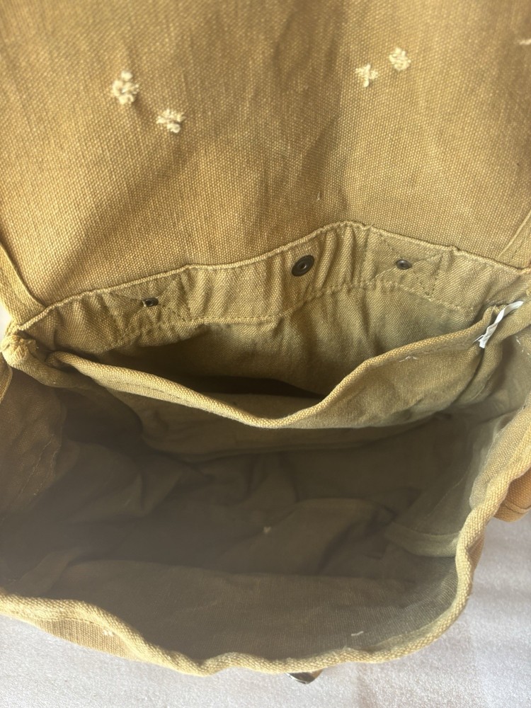 Military Style Canvas Backpack Tan/green