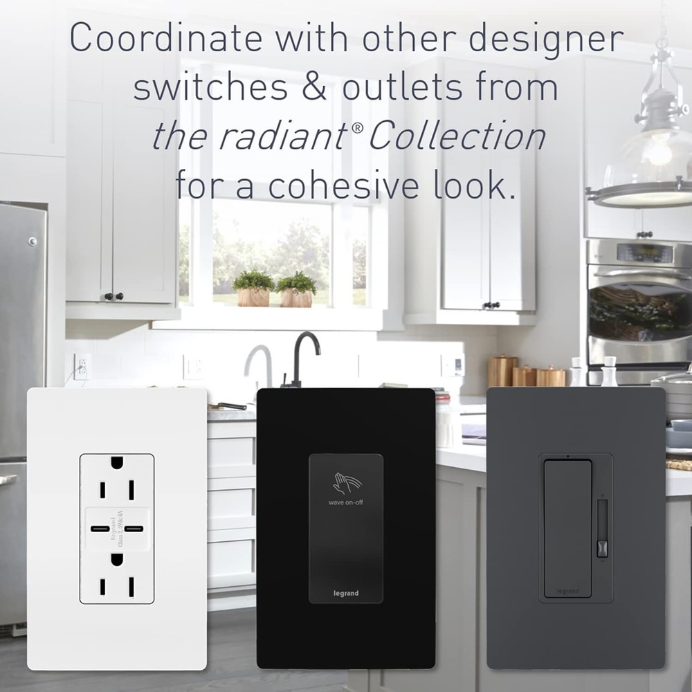 Legrand Radiant RT2BK Digital Countdown Timer with Locator Light and Time Ind...