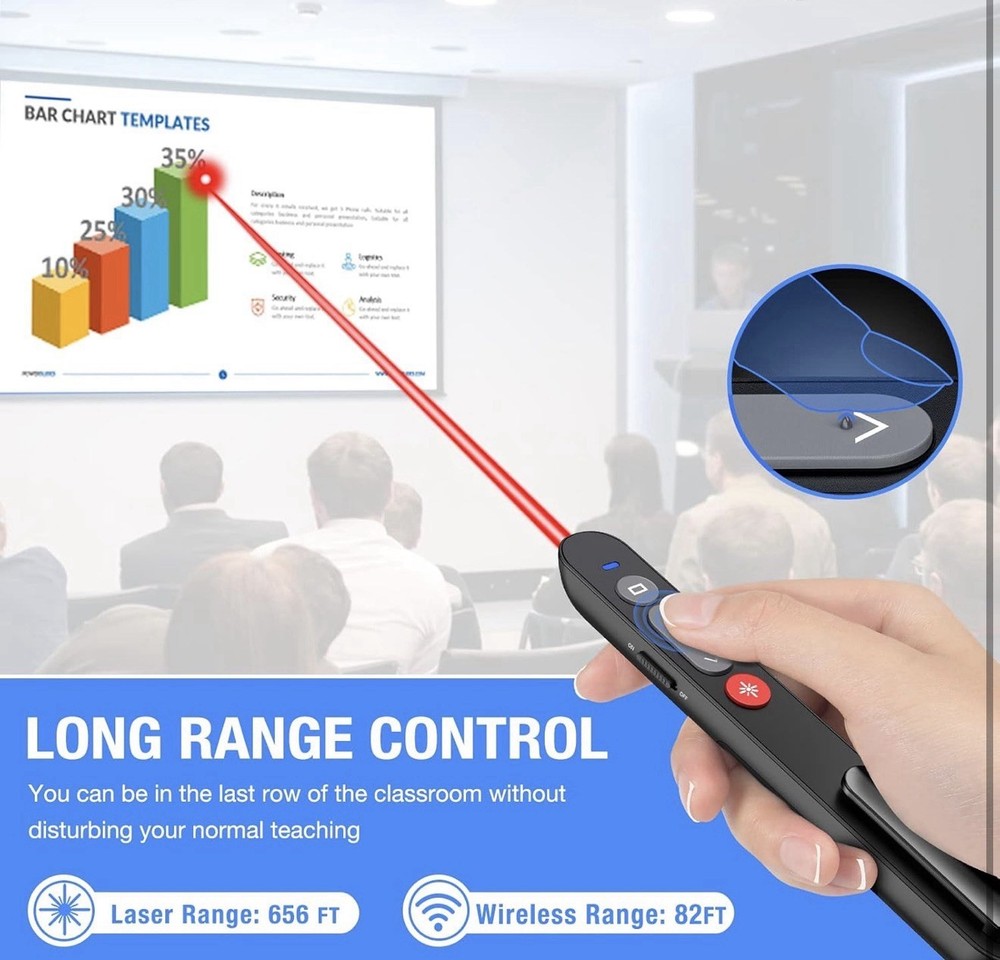 Laser Pointer for Presentations, Wireless Presenter Clicker for PowerPoint S