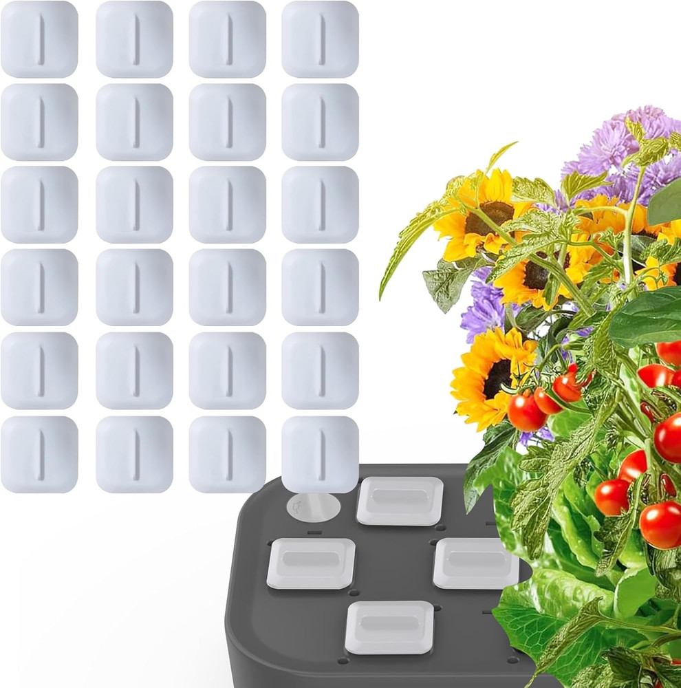 25 Pack Square Plant Spacer Kit for Hydroponic Growing System, Hydroponics Cover