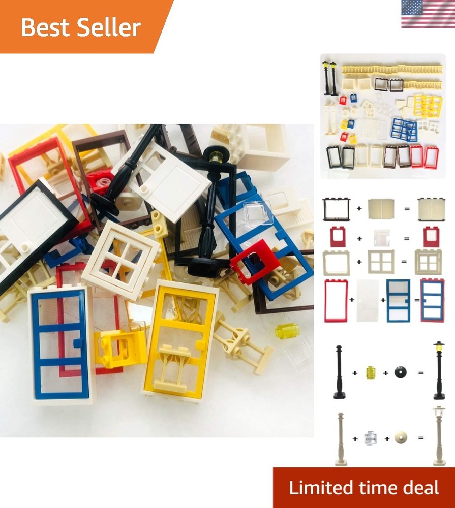 Creative 82-Piece Windows & Doors Building Blocks - Compatible with Major Brands