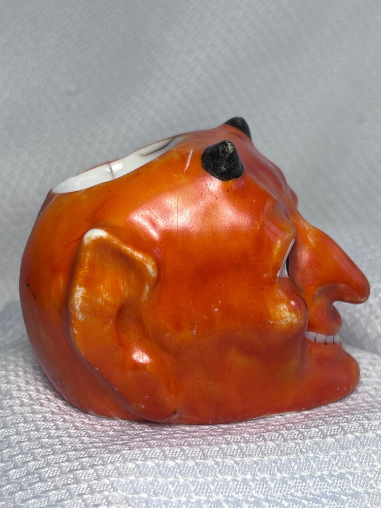Vtg Devil Matchstick Holder Satan Lucifer Painted Ceramic Fireplace Match Safe