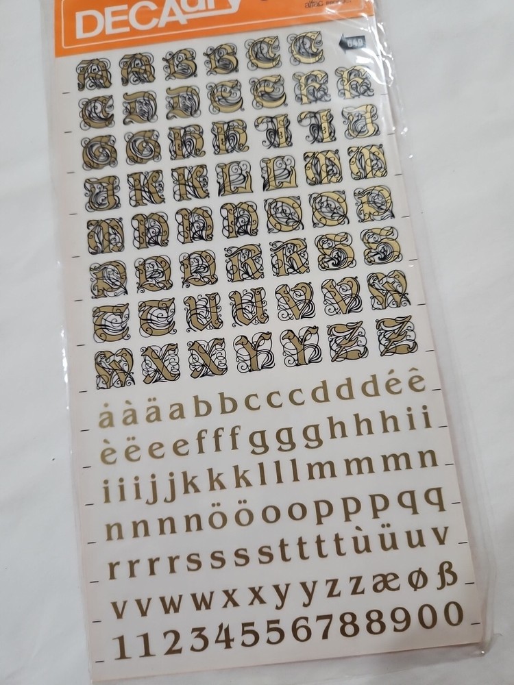 DECAdry 649 - Transfer Letters, Dry Transfer - Gold