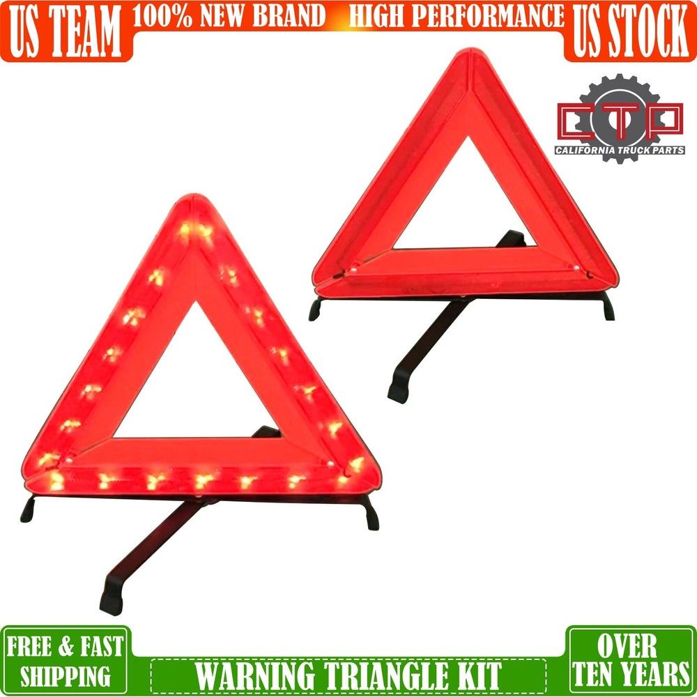 Emergency Safety Warning Triangle Kit , Road Safety Triangle with Warning Lights