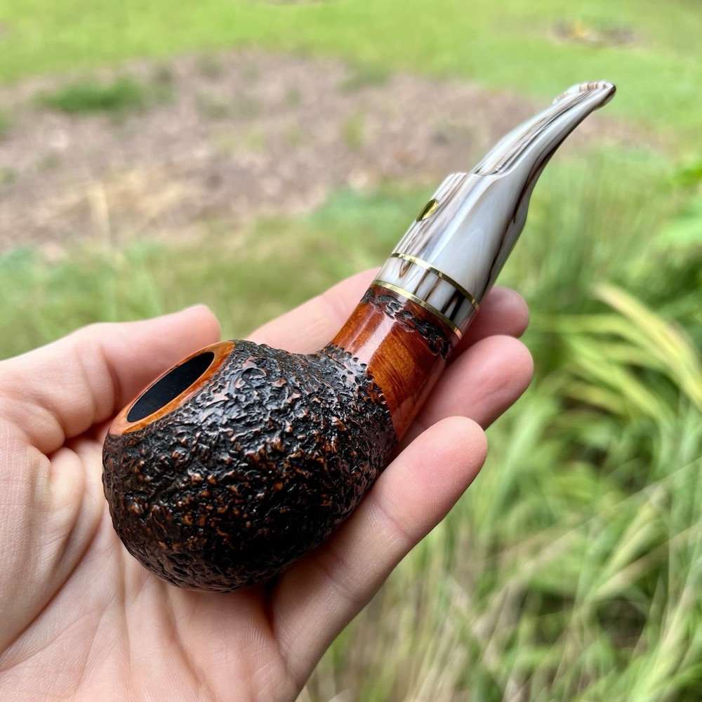 Mastro De Paja Gladiator Spartacus #5 Chubby Author Rusticated Briar Pipe New