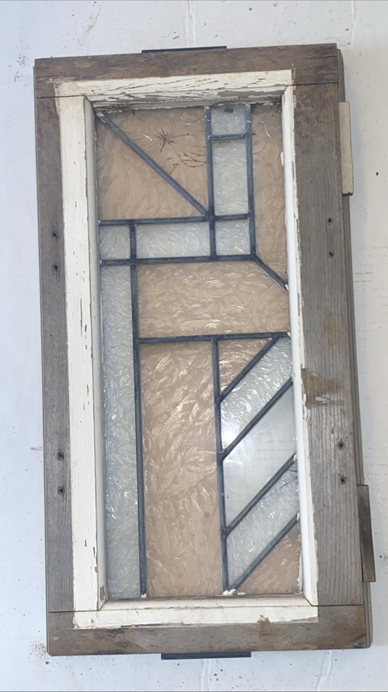 Two VIntage Stain Glass Windows Restoration Salvage
