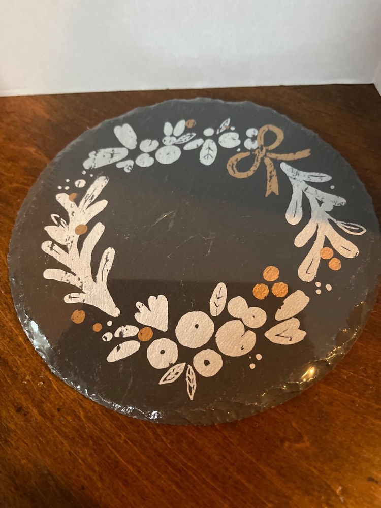 Slate Christmas Mistletoe Hand Painted Macys