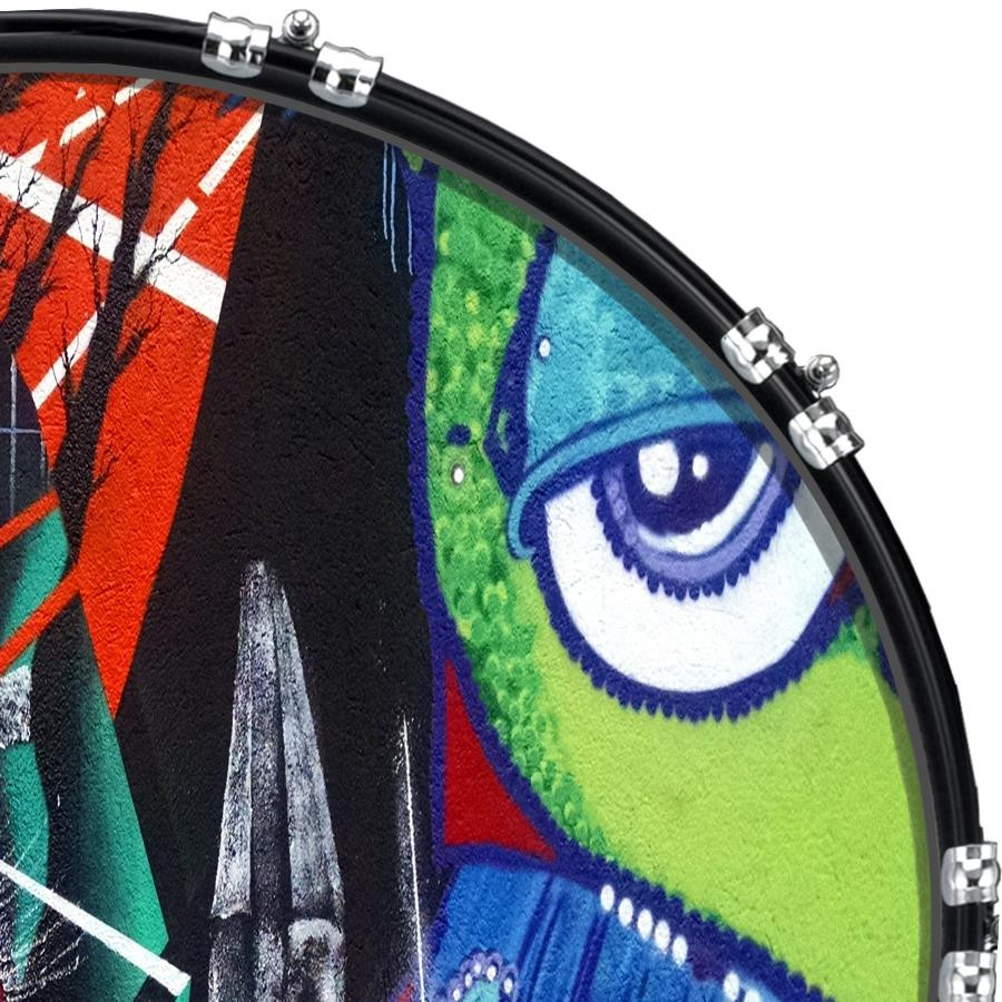 20" Custom Bass Kick Drum Front Head Graphic Graphical Graffiti 9