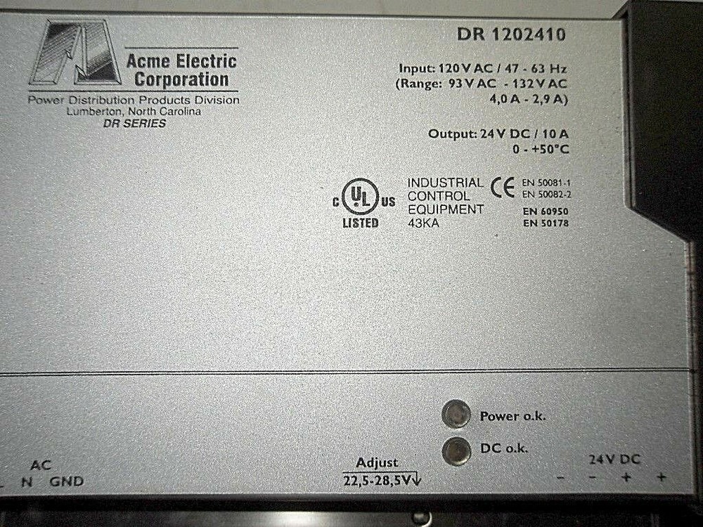 Acme Electric DR1202410 Power Supply