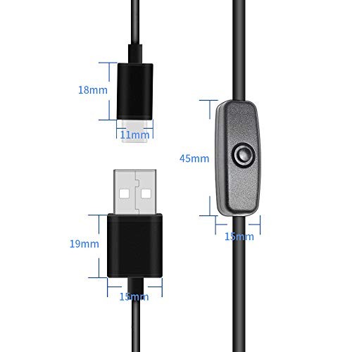Power USB Switch Type-C Cable for Raspberry Pi 4, Replacement for Raspberry