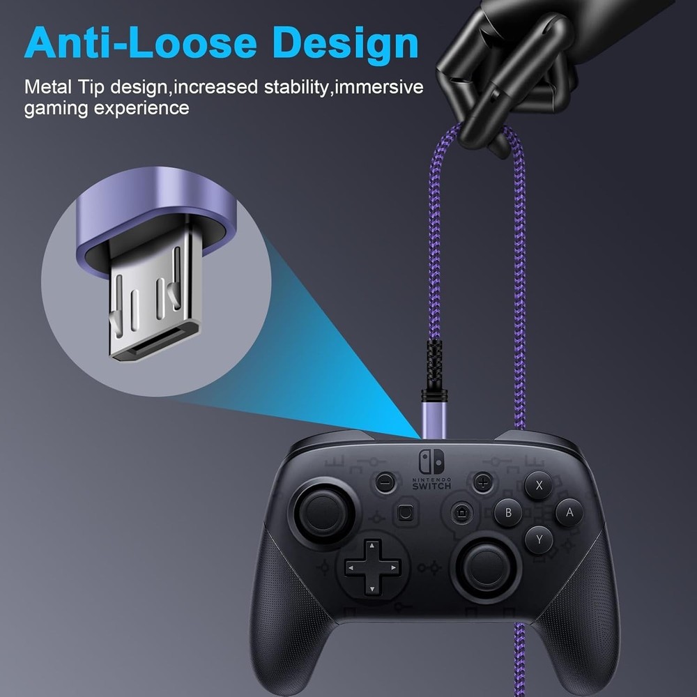 Durable 6FT Amazon Kindle Cable - Fast Charge Micro USB for PS4 Controllers