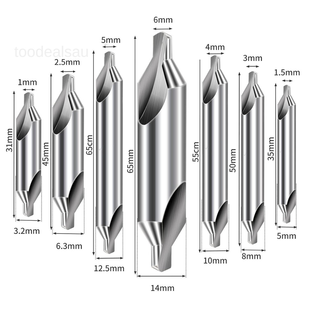Center Drill Bits Set - High Speed Steel Center Drill Bit Countersink Tools for.